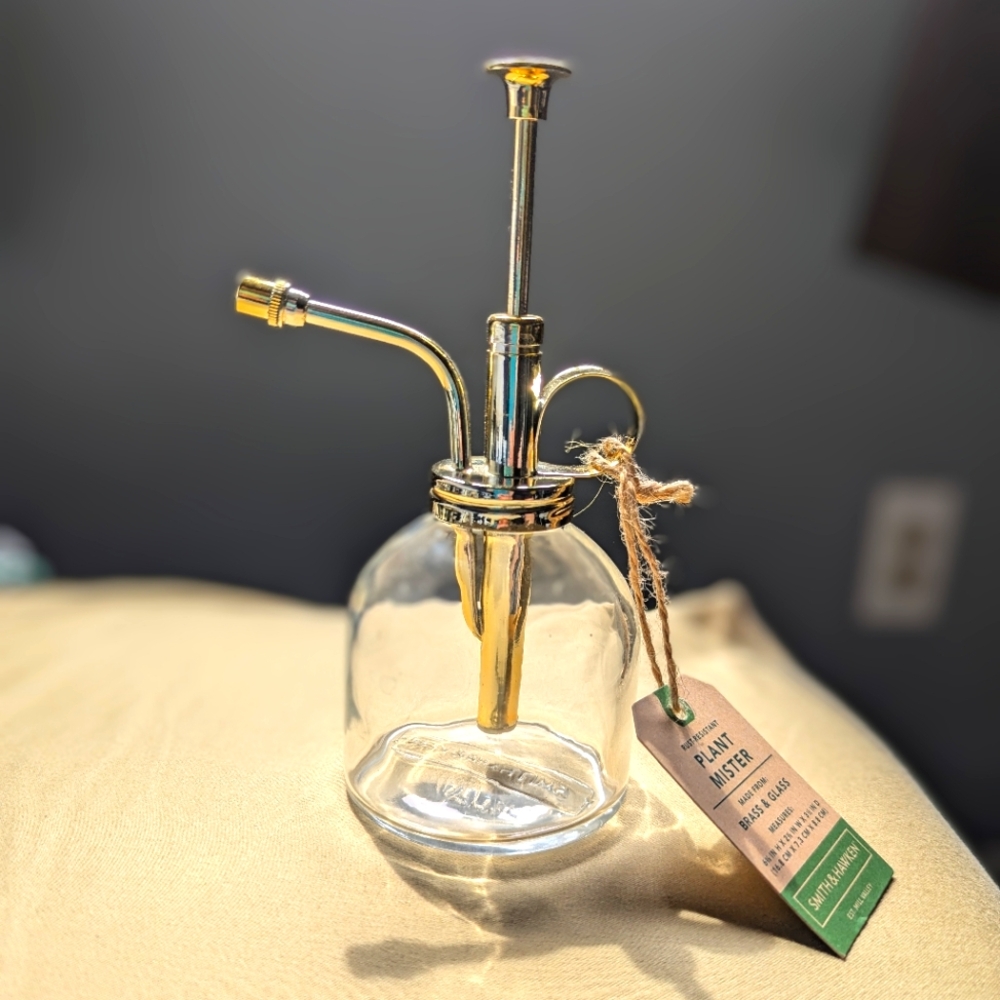 Smith & Hawken brass and glass plant mister